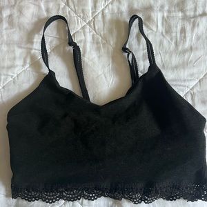 Black beyond yoga sports bra with lace detail size small